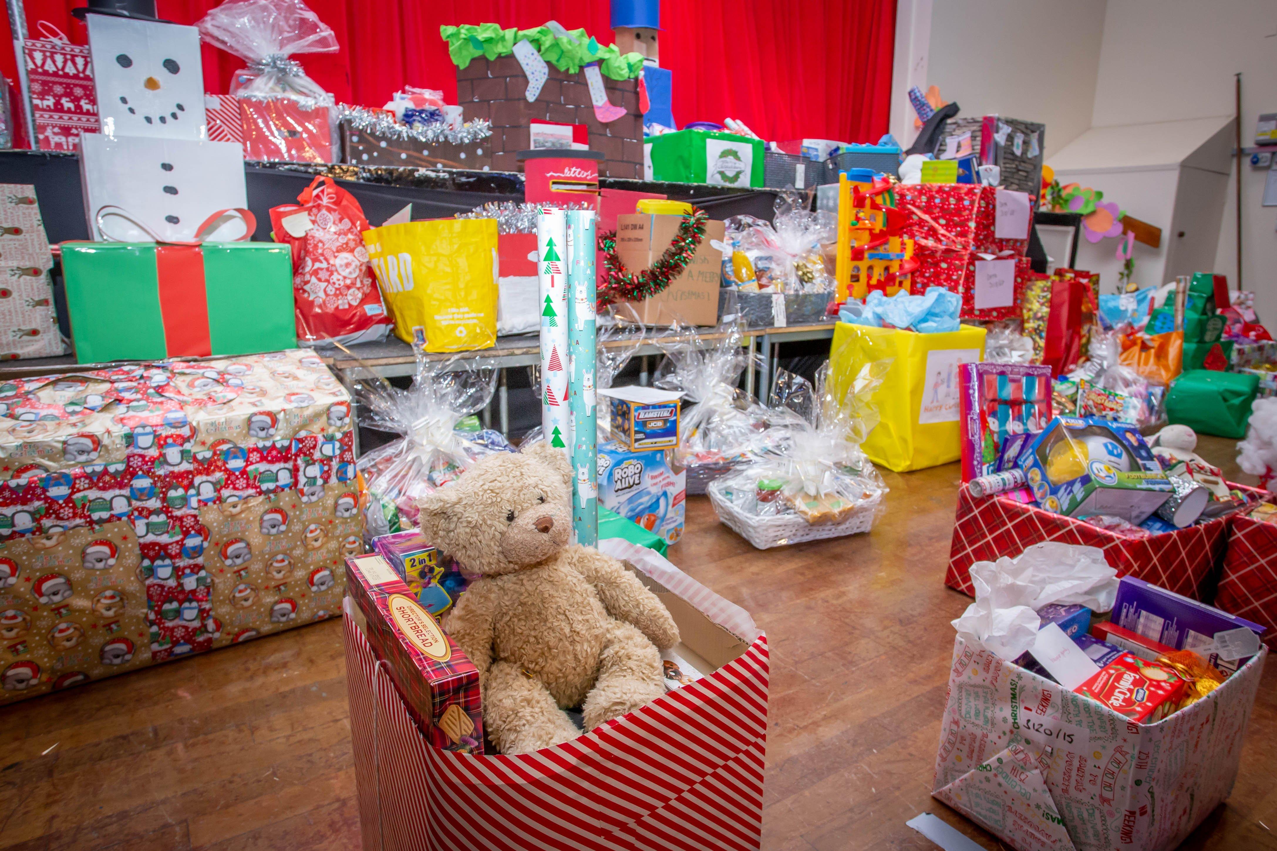 Schoolchildren put together Christmas hampers for 36 needy families in